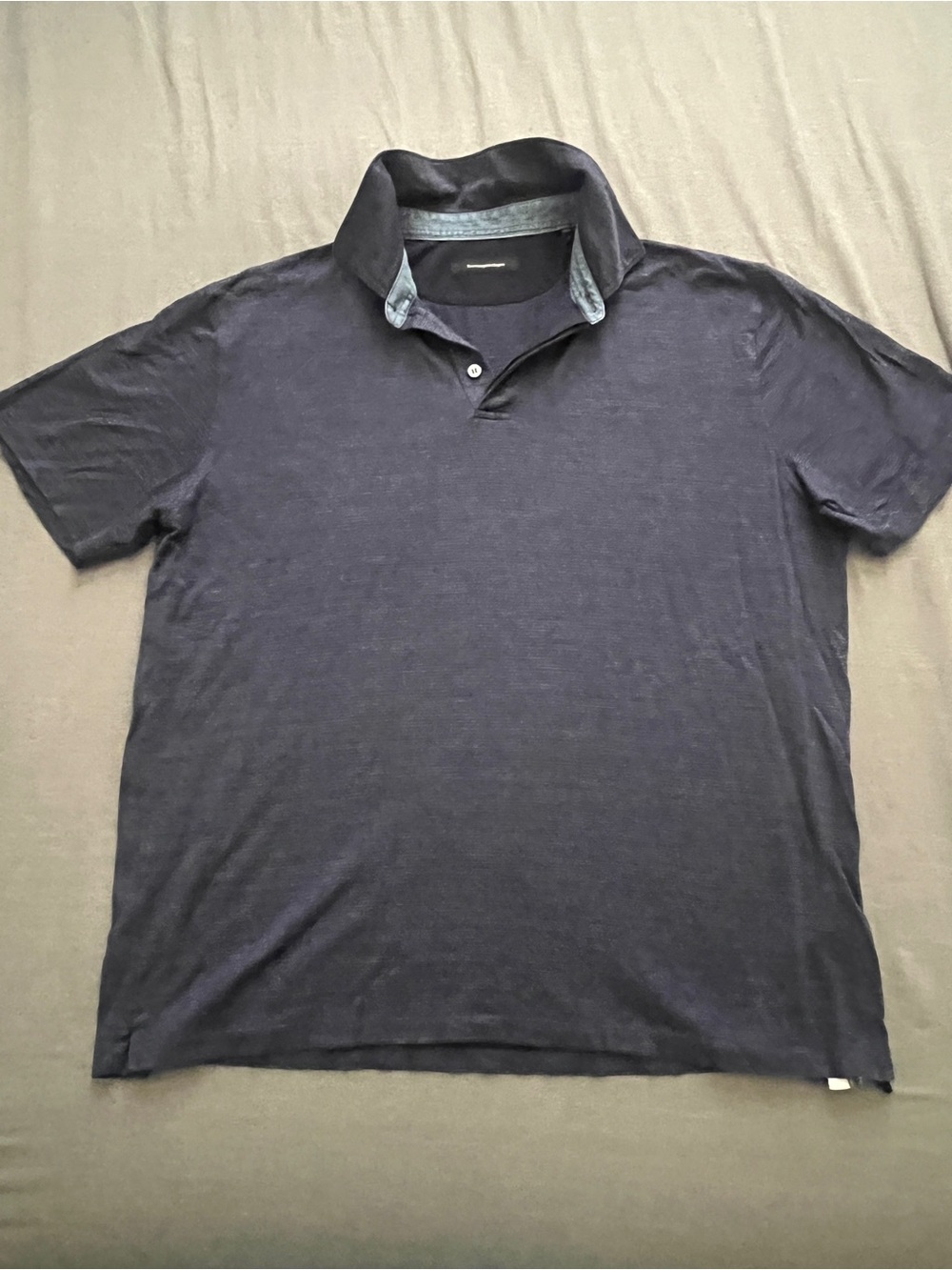 Ermenegildo Zegna Navy Short-Sleeve Polo